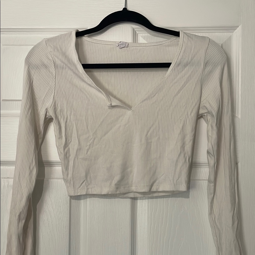 Garage Cream Long Sleeve Fitted Bodysuit
